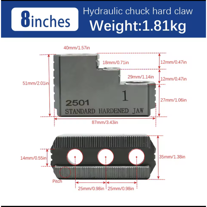 Комплект каленных кулачков к гидравлическому трехкулачковому 8“ патрону